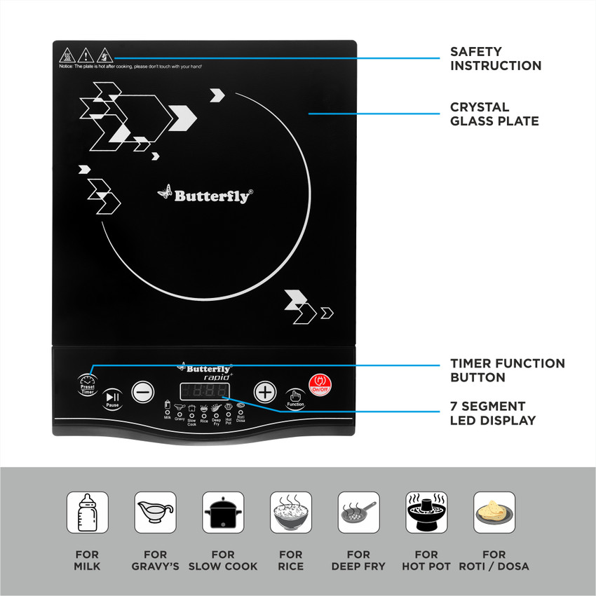 Butterfly induction sale cooktop
