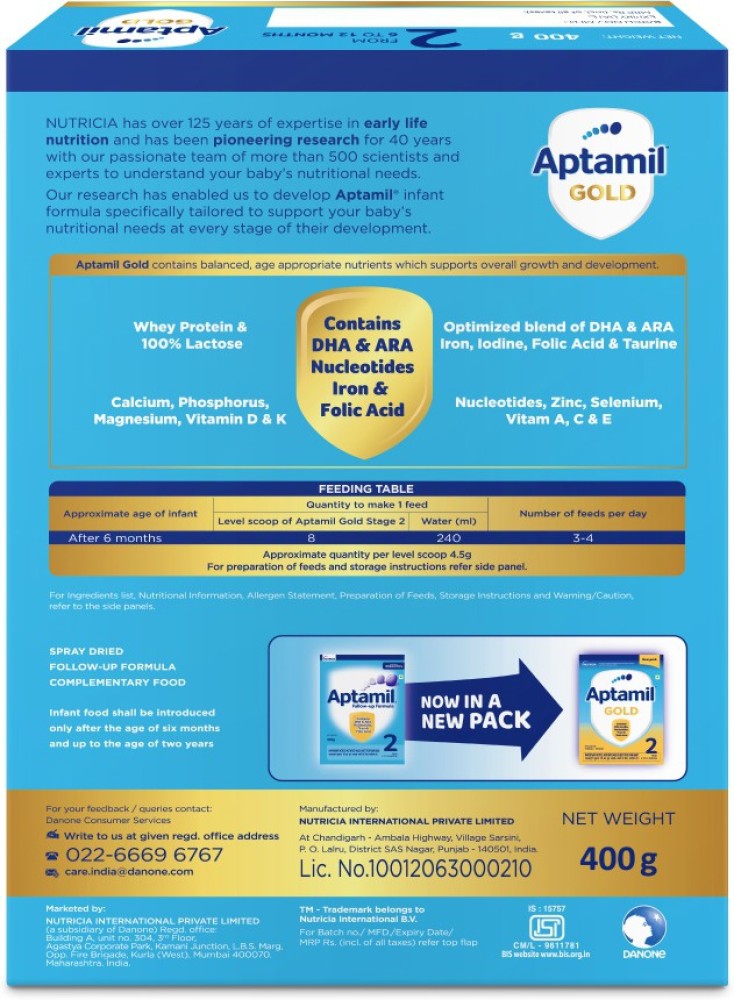 Aptamil Gold Follow up Infant Formula Powder (Stage 2) Price in India - Buy Aptamil  Gold Follow up Infant Formula Powder (Stage 2) online at
