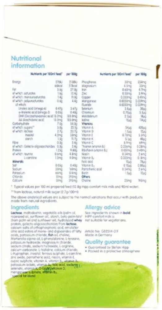 Hipp organic clearance comfort milk