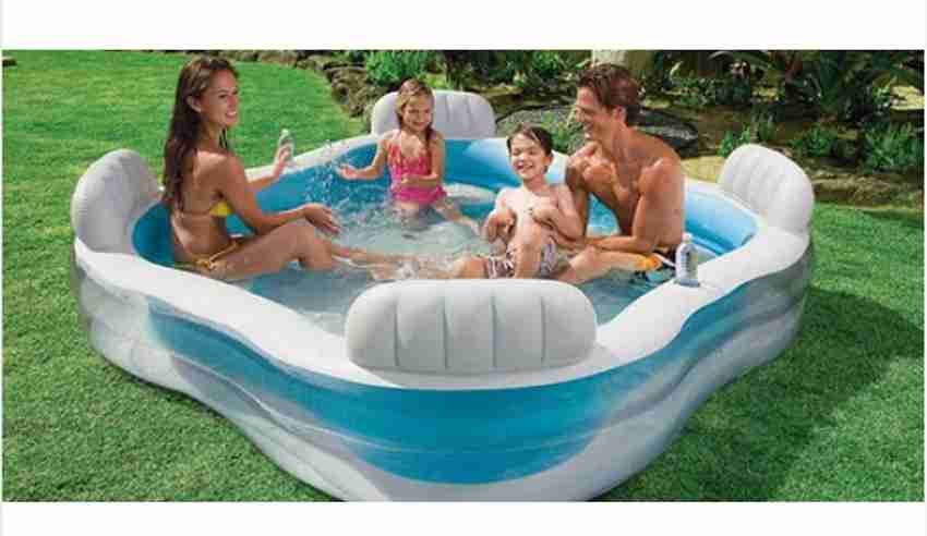 Intex inflatable swim center family 4 seat 2025 lounge pool