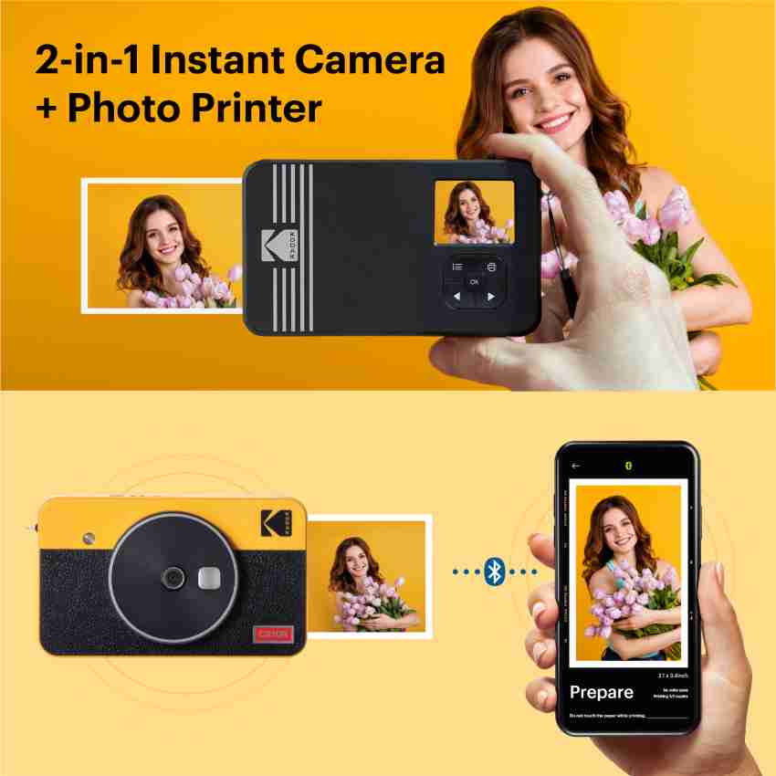 Kodak Mini 2 Retro 2-in-1 Portable Instant Camera & Photo Printer White +  60 Sheets Bundle