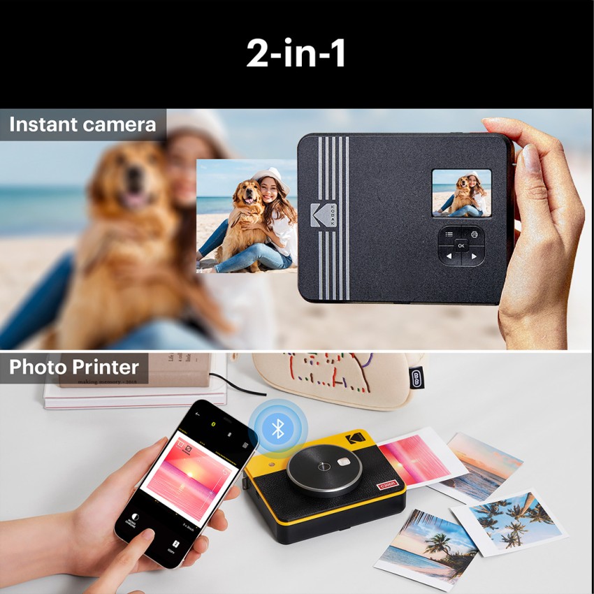 Kodak Mini Shot 3 Retro 3x3 Instant 2 In 1 Camera and Photo Printer White