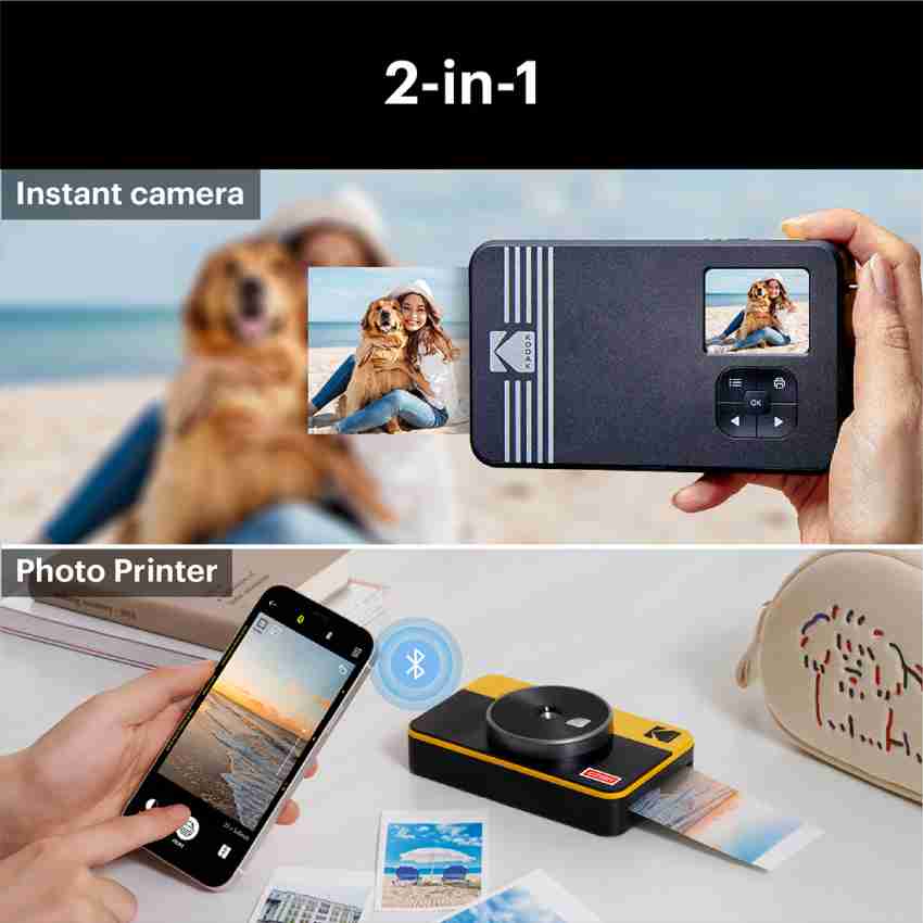 Kodak Mini 2 Retro 2-in-1 Portable Instant Camera & Photo Printer White +  60 Sheets Bundle