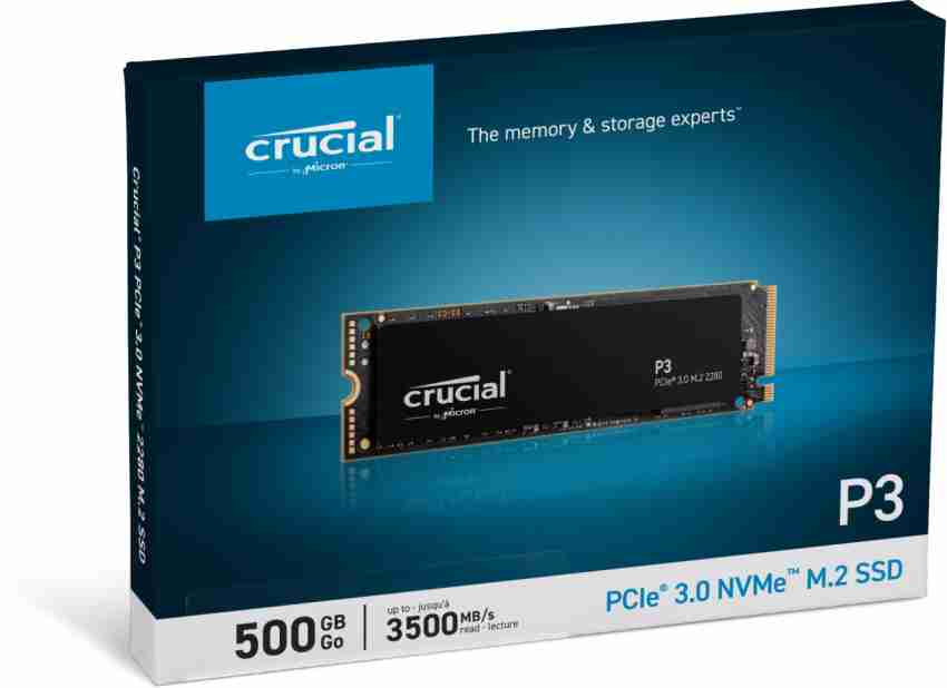 Crucial CT500P3SSD8 500 GB Desktop, Laptop Internal Solid State Drive (SSD)  (P3 Pcie 3.0 Nvme M.2 Ssd)