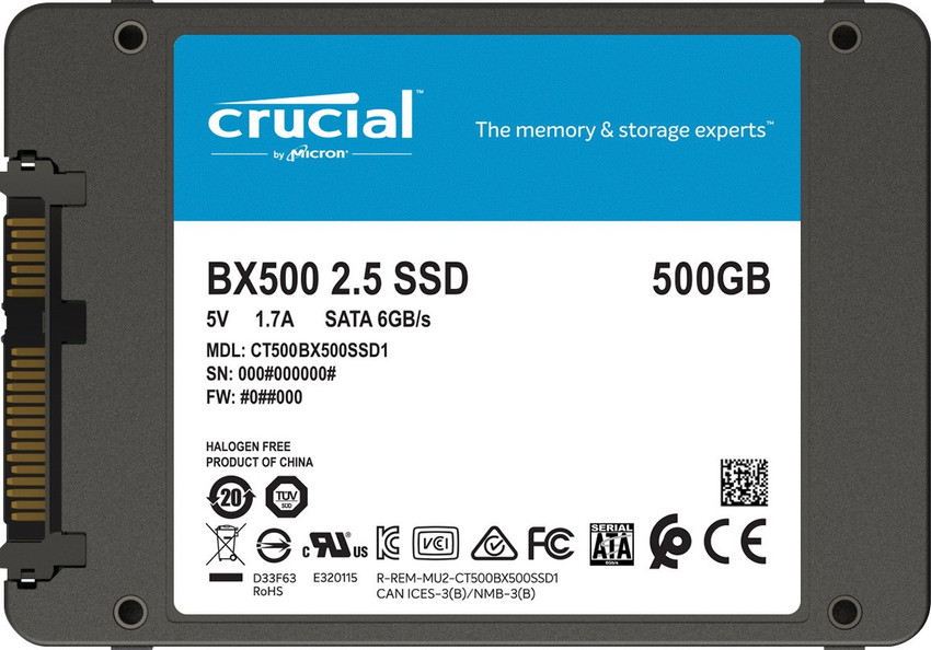 Crucial BX500 3D NAND 2.5-inch 500 GB Desktop, Laptop Internal Solid State Drive (SSD) (CT500BX500SSD1) Crucial crucial SSD SATA 500GB