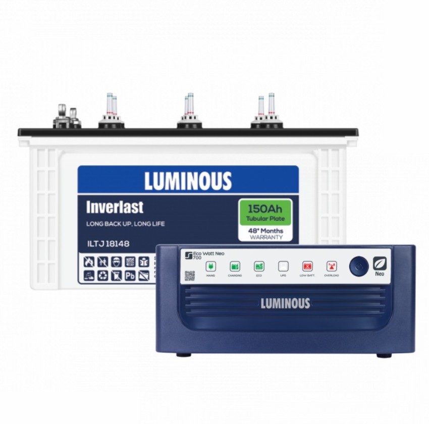 LUMINOUS Eco Watt Neo 700 Inverter_RC 18000ST Tubular Inverter