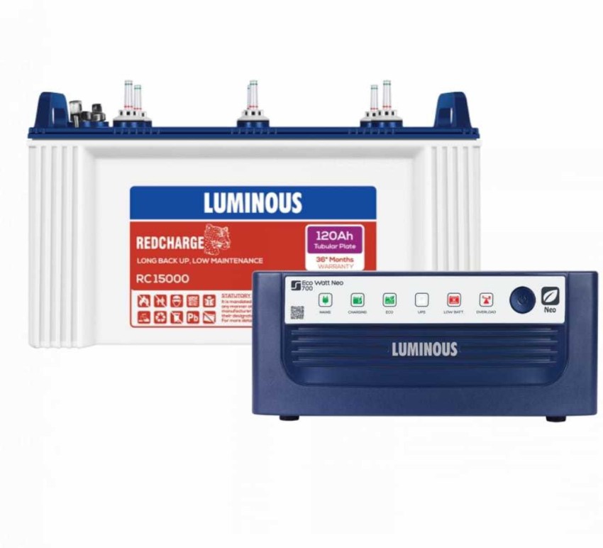 LUMINOUS ECO WATT NEO 700_RC15000 Tubular Inverter Battery Price in India -  Buy LUMINOUS ECO WATT NEO 700_RC15000 Tubular Inverter Battery online at