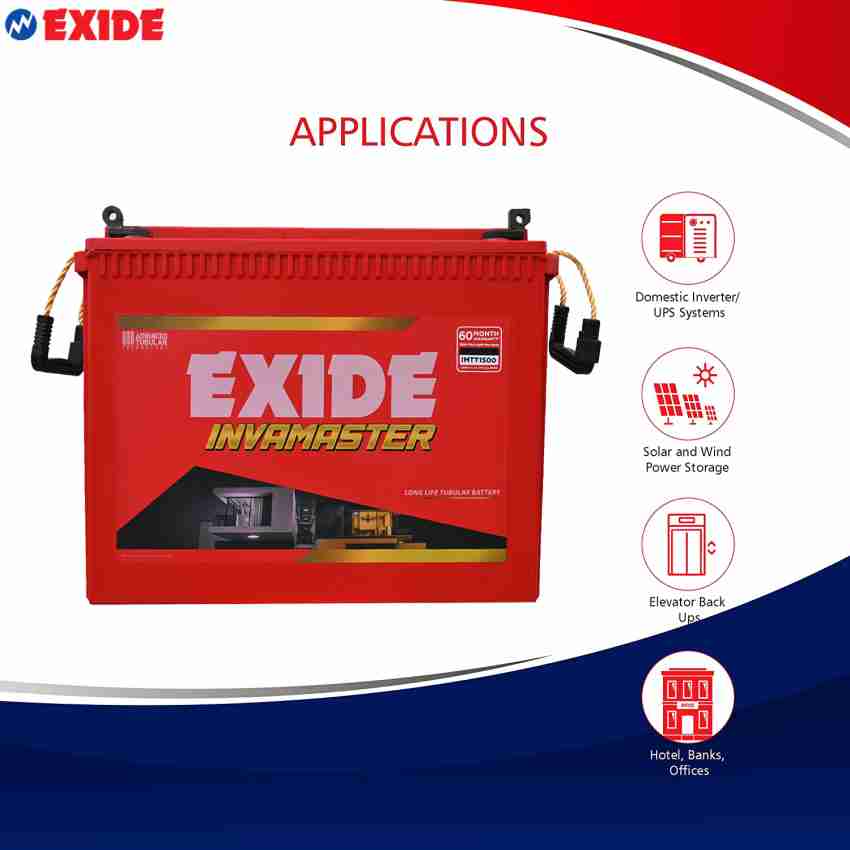 EXIDE IMTT1500 Tubular Inverter Battery Price in India - Buy EXIDE IMTT1500 Tubular  Inverter Battery online at