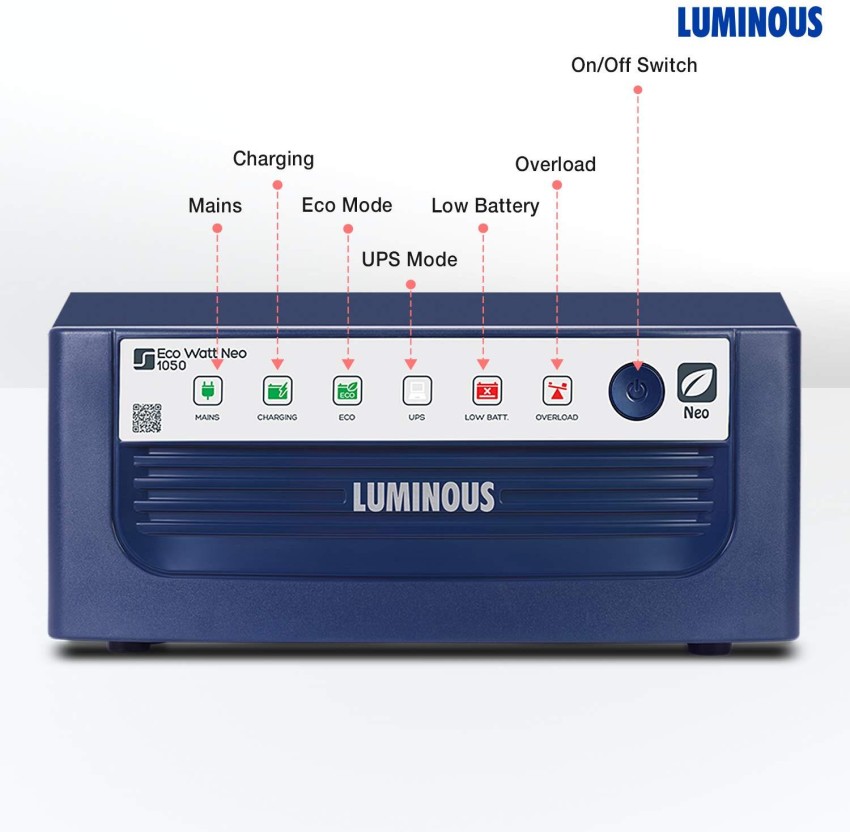 LUMINOUS Eco WATT Neo - 1050 INVERTER Unboxing, Review and Live