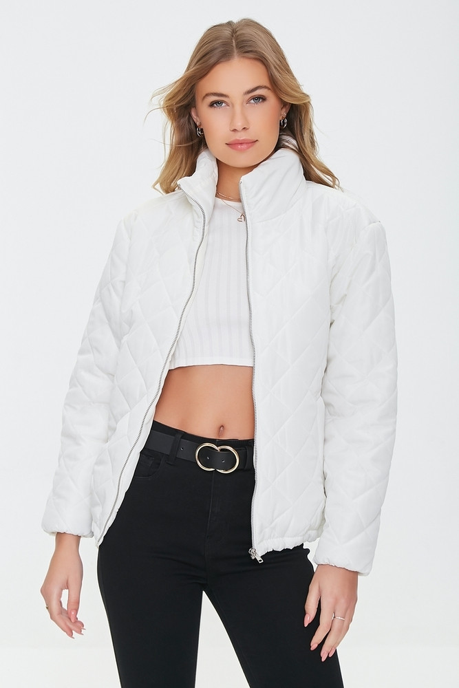 Forever 21 white puffer jacket new arrivals