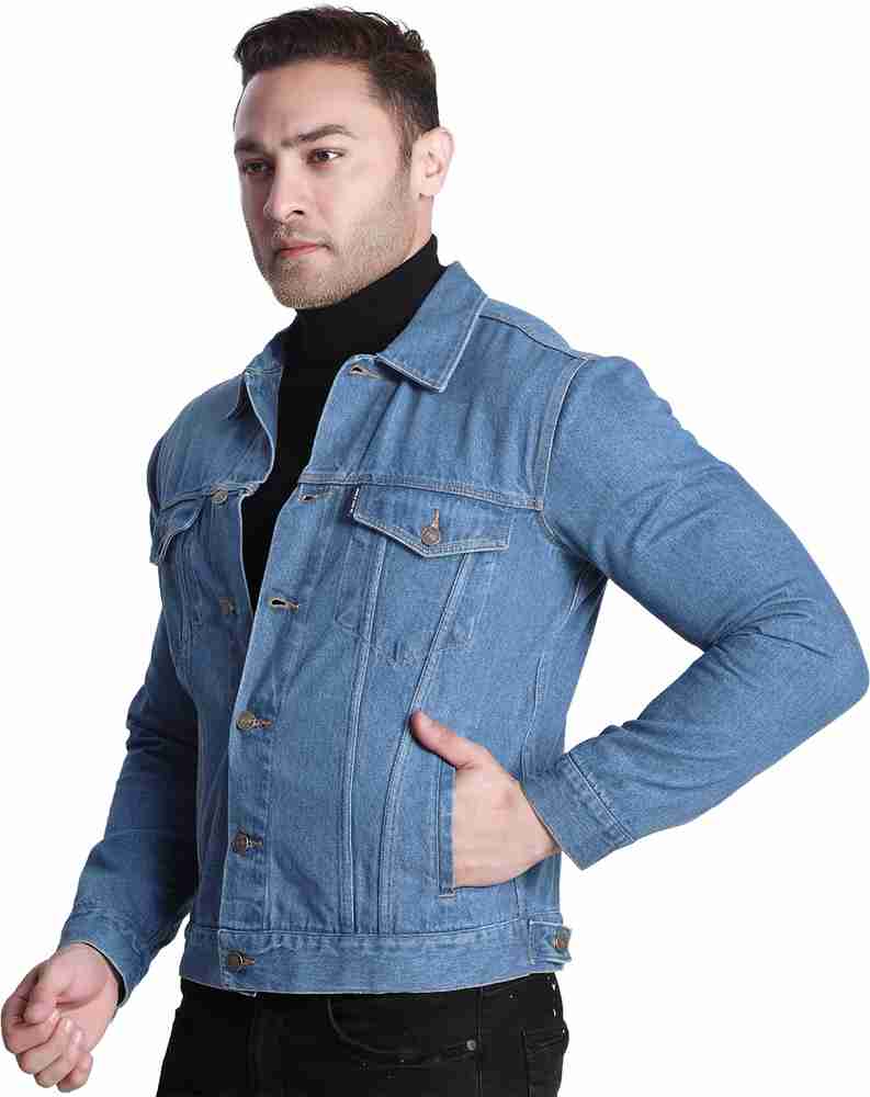 DREAM OF GLORY INC. Full Sleeve Solid Men Denim Jacket