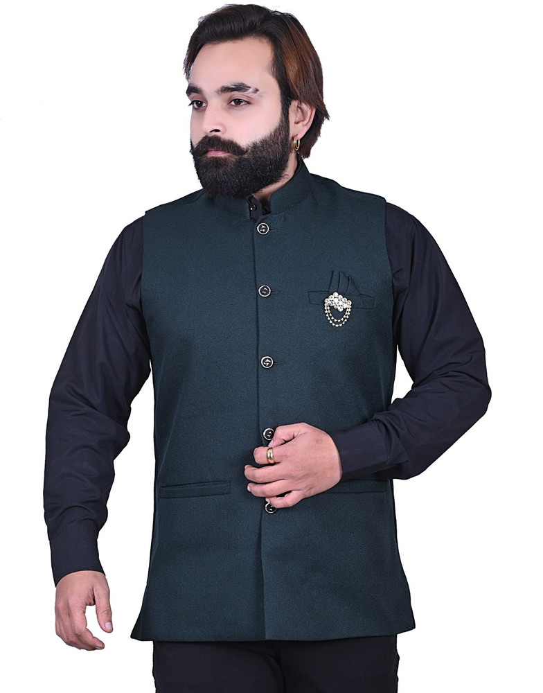 Sleeveless solid sales men's jacket