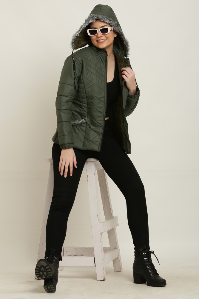 Olive green winter jacket 2025 womens