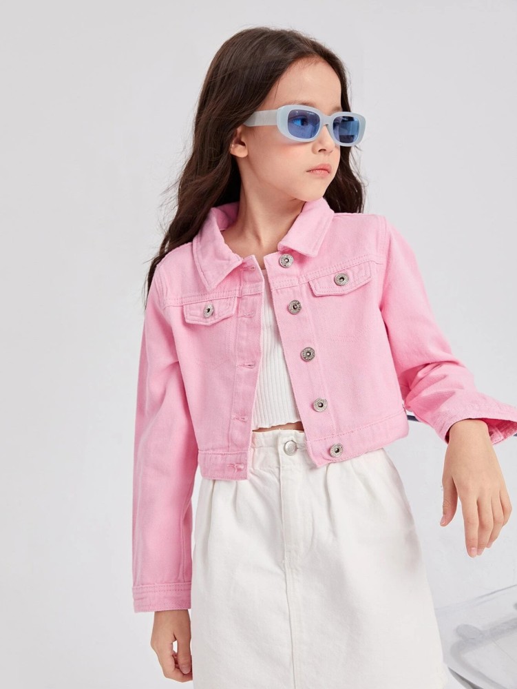 Kids pink denim on sale jacket