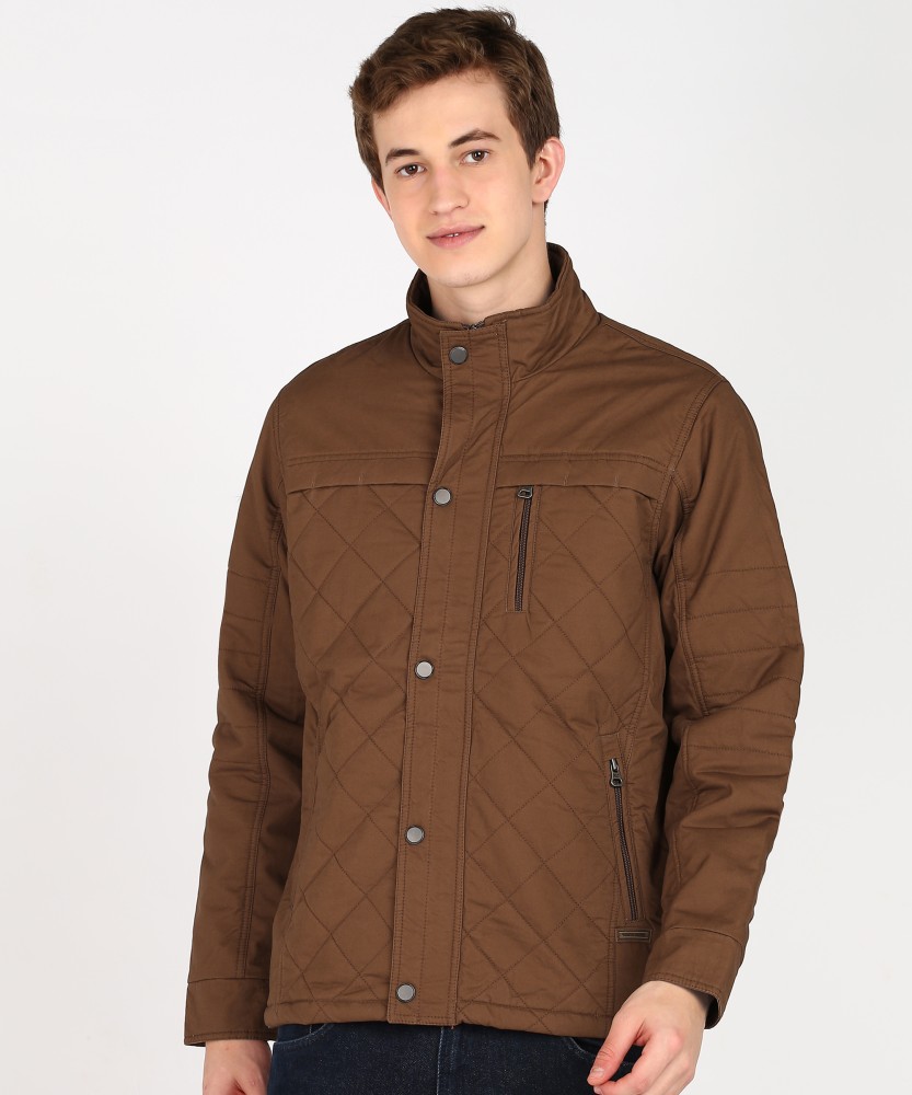 Mens brown cheap quilted jacket