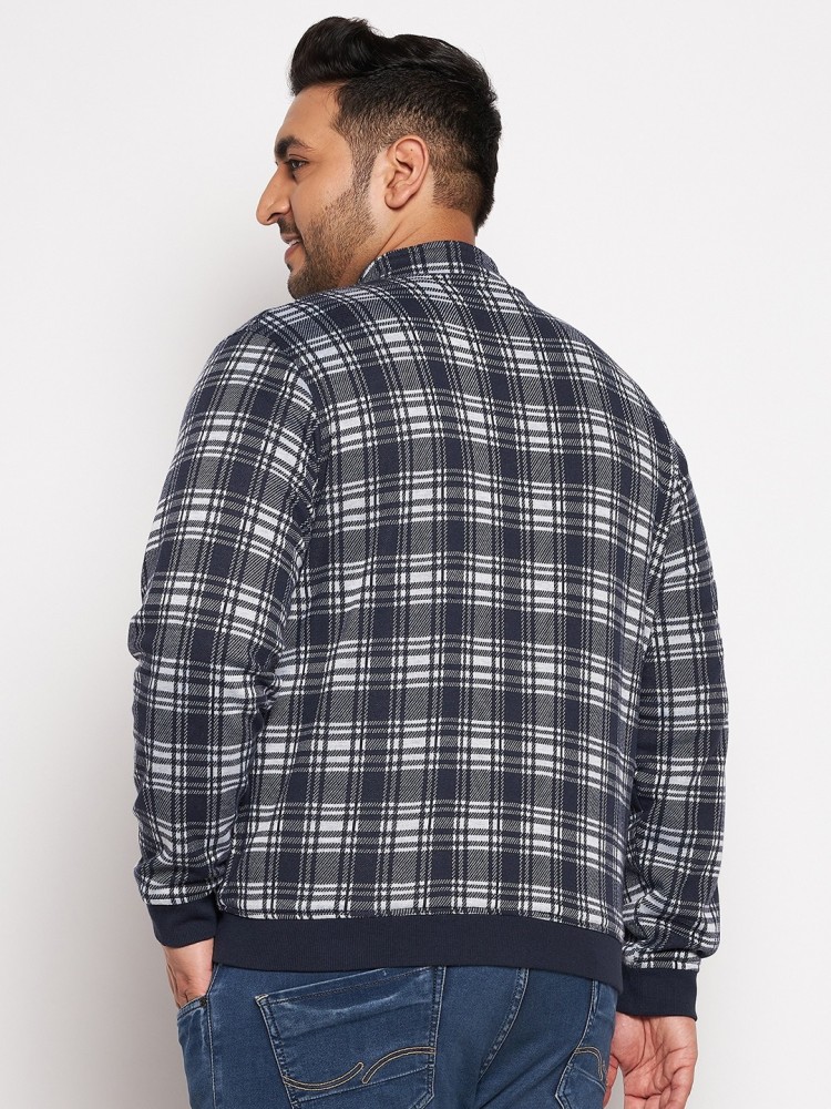 Checkered bomber jacket top mens