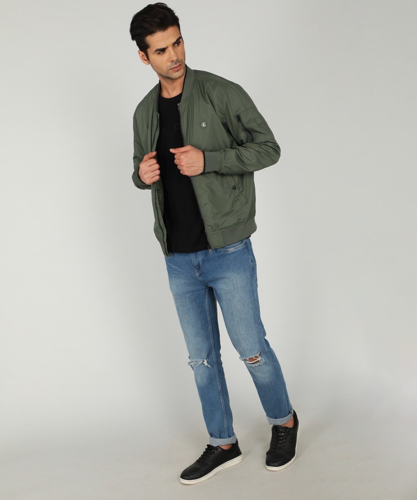 Calvin klein best sale green bomber jacket