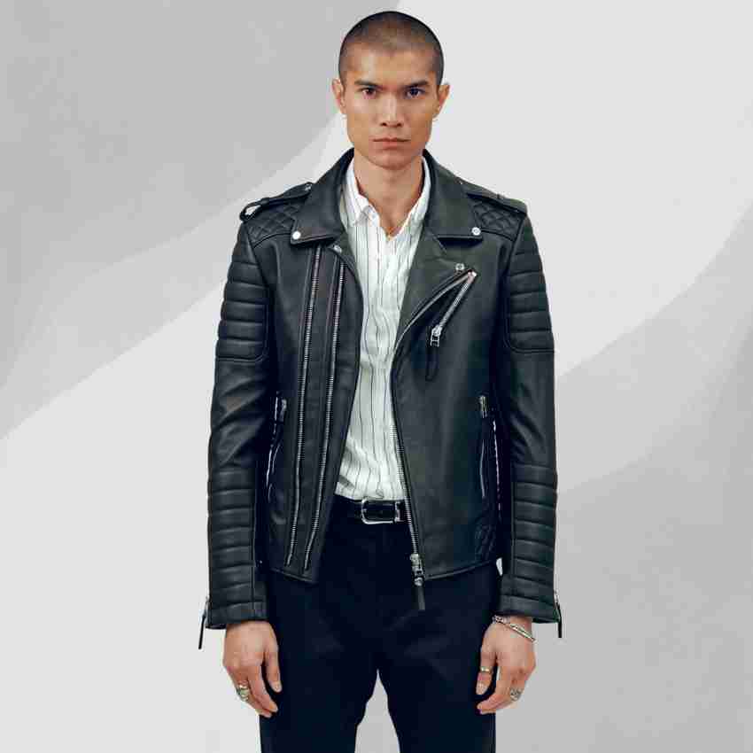 First leather Full Sleeve Solid Men Jacket Buy First leather