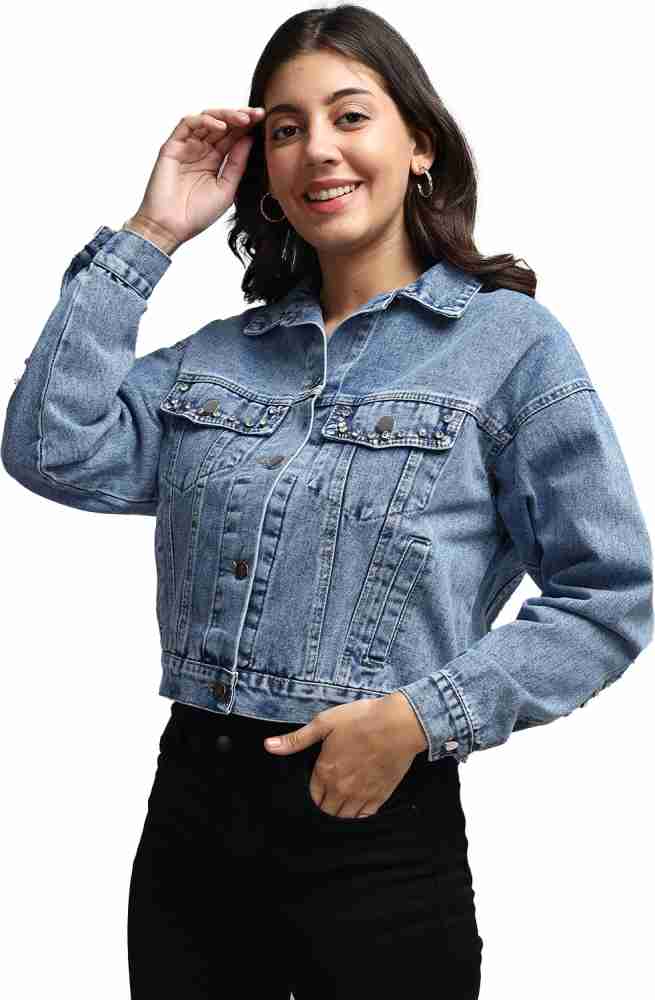 Cropped denim on sale jacket size 20