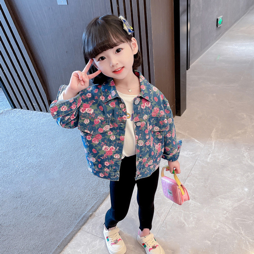 Girls printed jacket shop