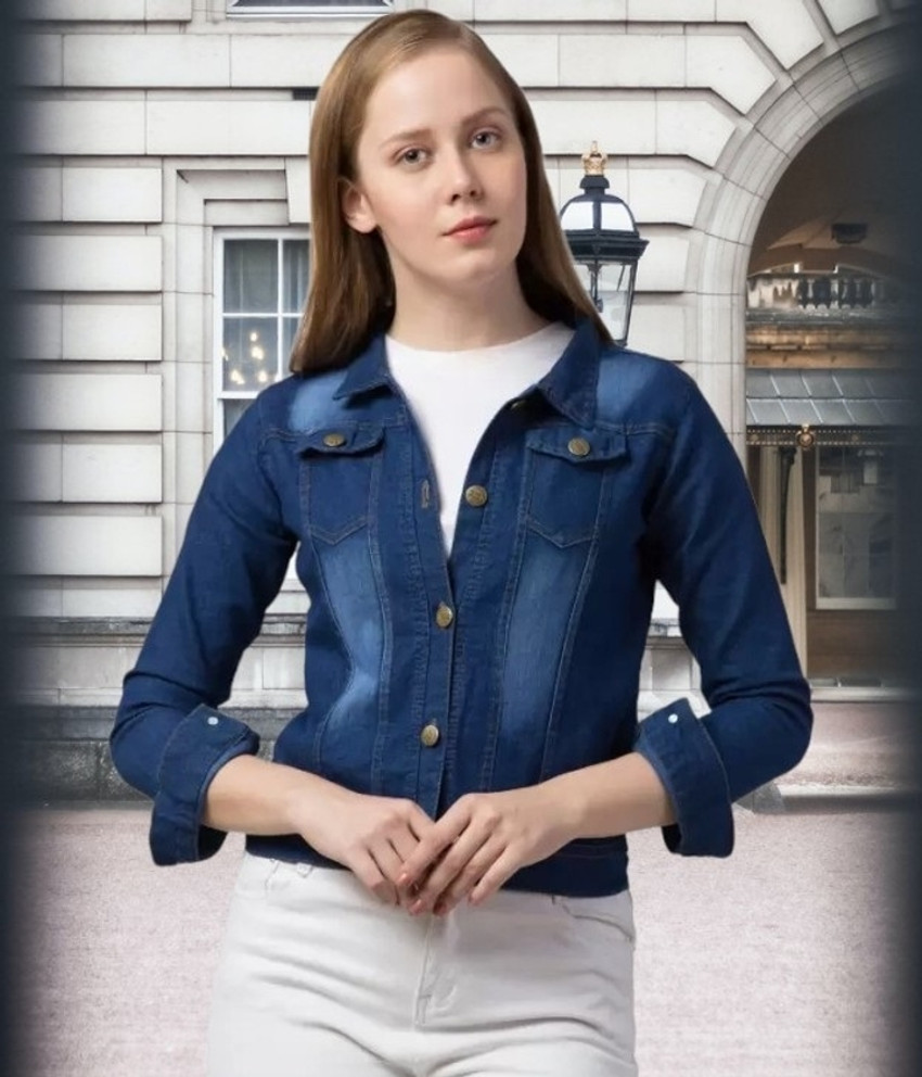 GORIYA Full Sleeve Solid Women Denim Jacket Buy GORIYA Full