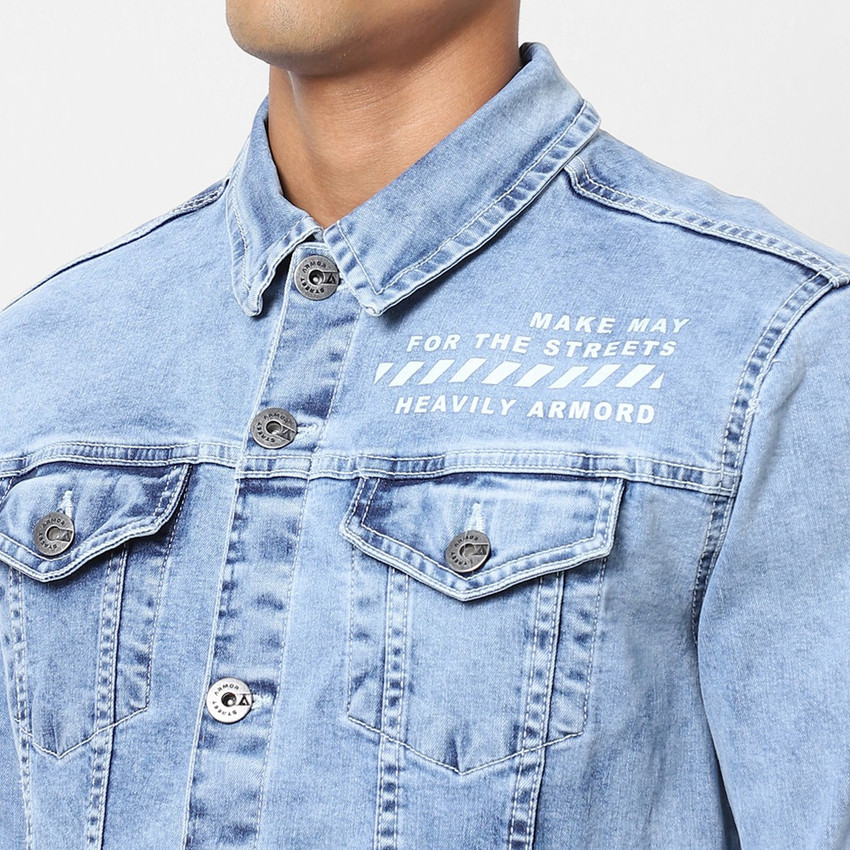 Armored denim jacket hot sale