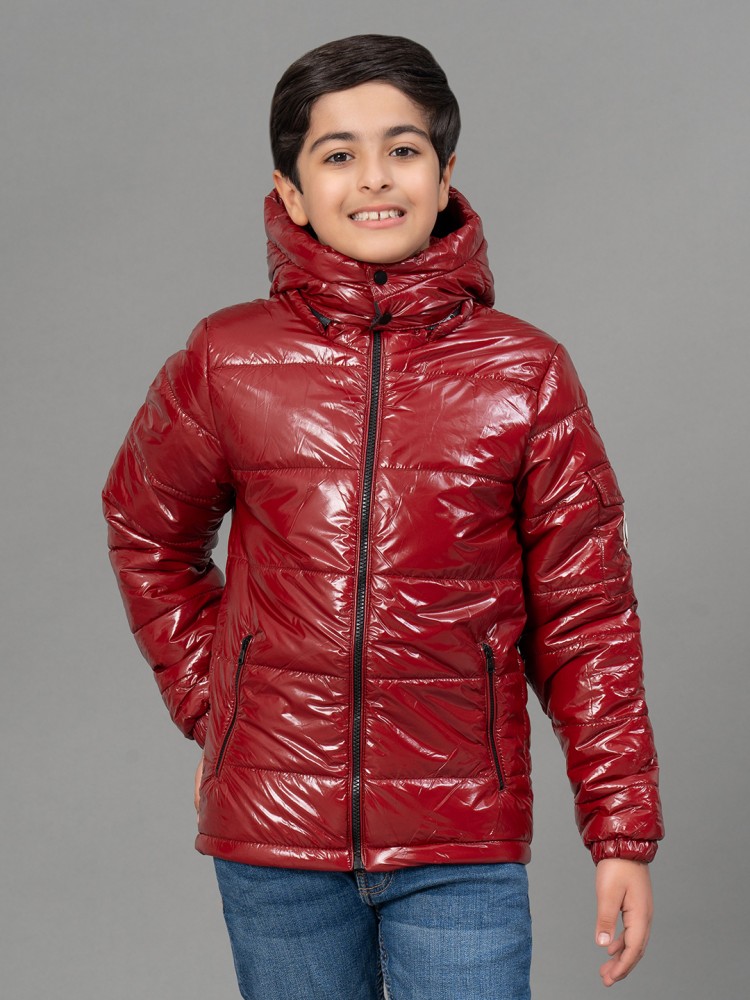 Boys red puffer on sale jacket