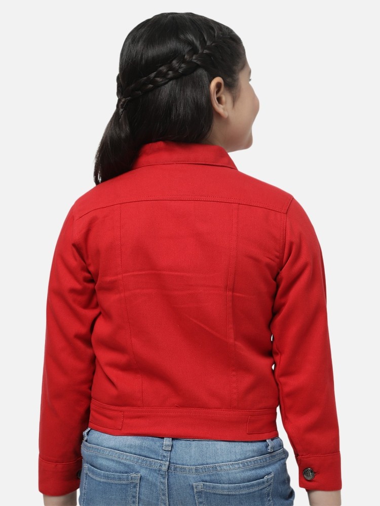 Red denim hot sale jacket boys