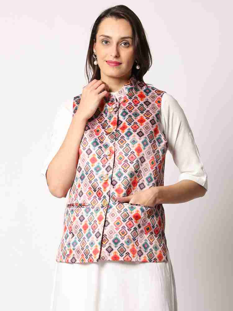 Vastraa Fusion Sleeveless Printed Women Jacket Buy Vastraa Fusion Sleeveless Printed Women Jacket Online at Best Prices in India Flipkart