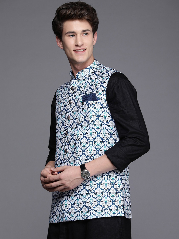 MANYAVAR Self Design Men Waistcoat Buy MANYAVAR Self Design Men
