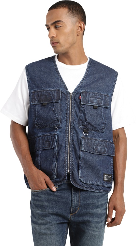 Levi's sleeveless hot sale denim jacket