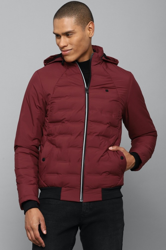 Buy Allen Solly Red Cotton Regular Fit Bomber Jacket for Mens