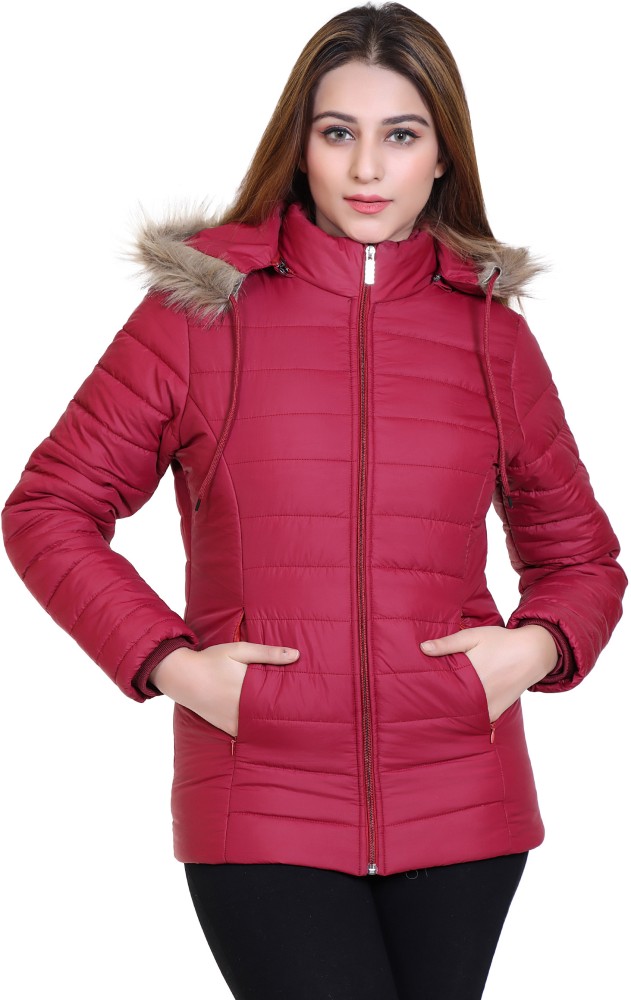 Buy Brazo Latest winter wear maroon jacket for women with pocket
