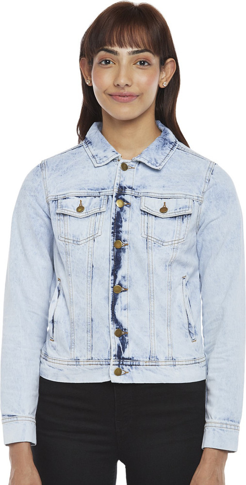 Honey By Pantaloons Full Sleeve Solid Women Denim Jacket Buy