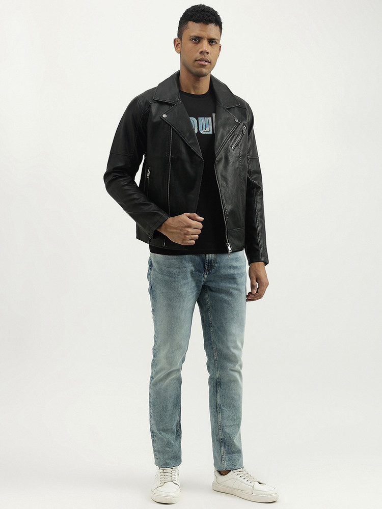 Benetton leather jacket hotsell