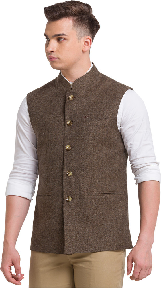 COLORPLUS Sleeveless Self Design Men Jacket Buy COLORPLUS