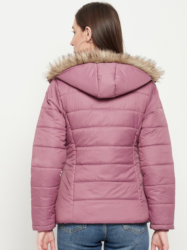 ESPRIT Womens Hooded Padded Coat UK 12 Medium Pink Polyester