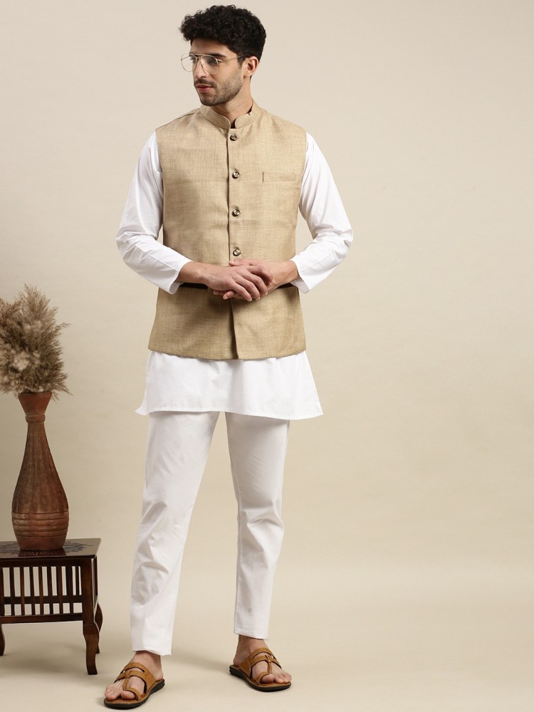 Ramraj Cotton Sleeveless Self Design Men Jacket - Buy Ramraj