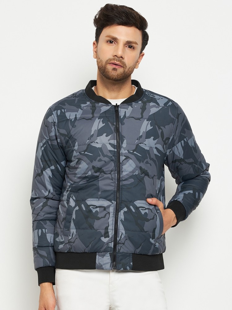 Blue camo bomber jacket