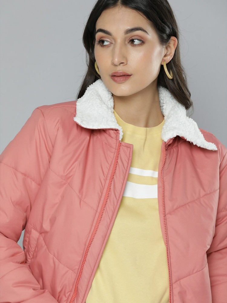 Mast & Harbour Women Red Solid Lightweight Bomber Jacket