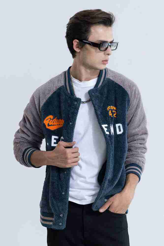 Men's denim store varsity jacket