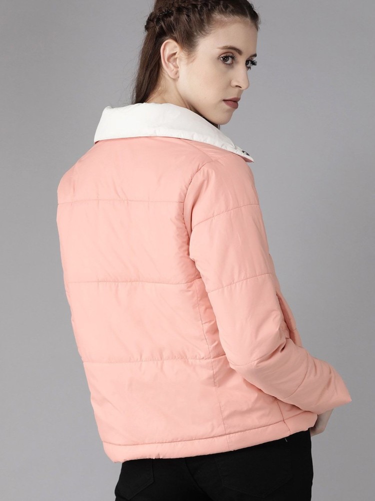 Roadster Women Pink Solid Boxy Tailored Jacket