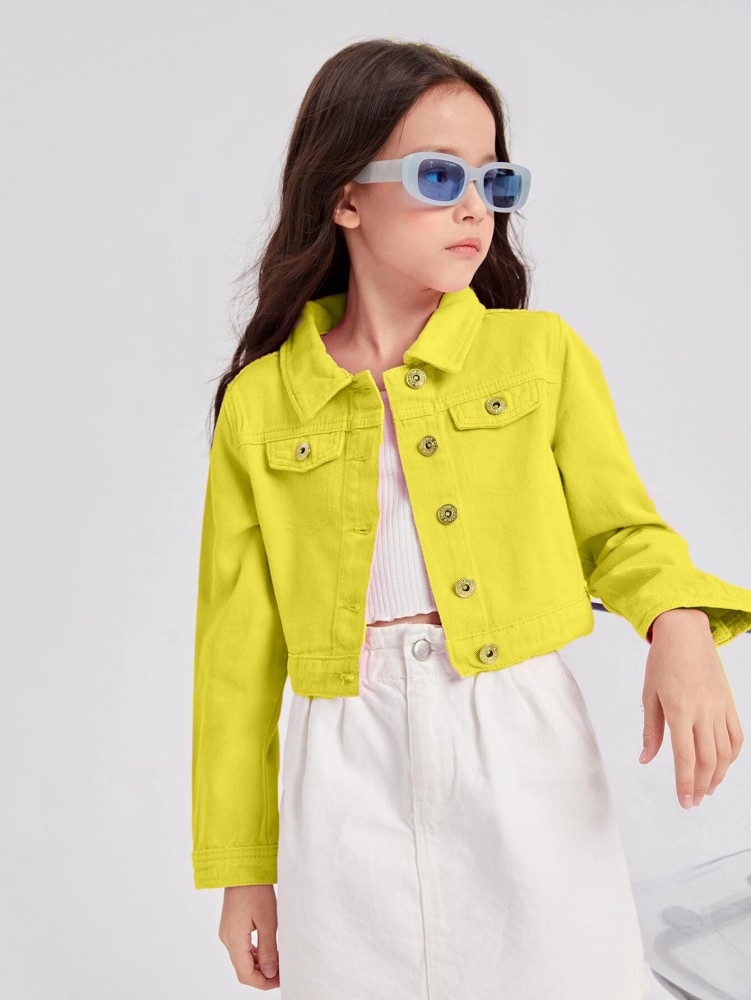 Yellow denim hot sale jacket girls