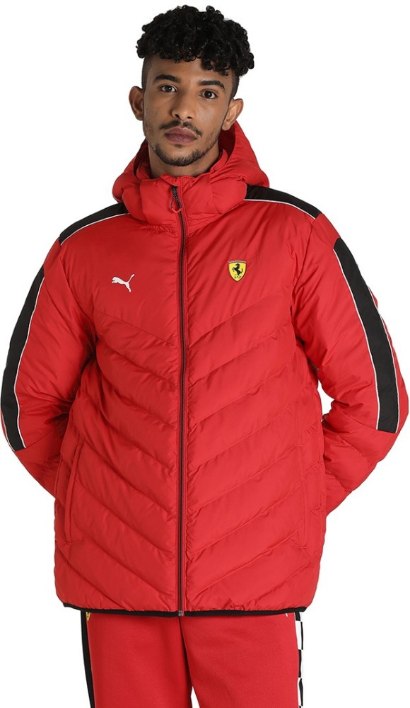 Puma cropped puffer jacket red online