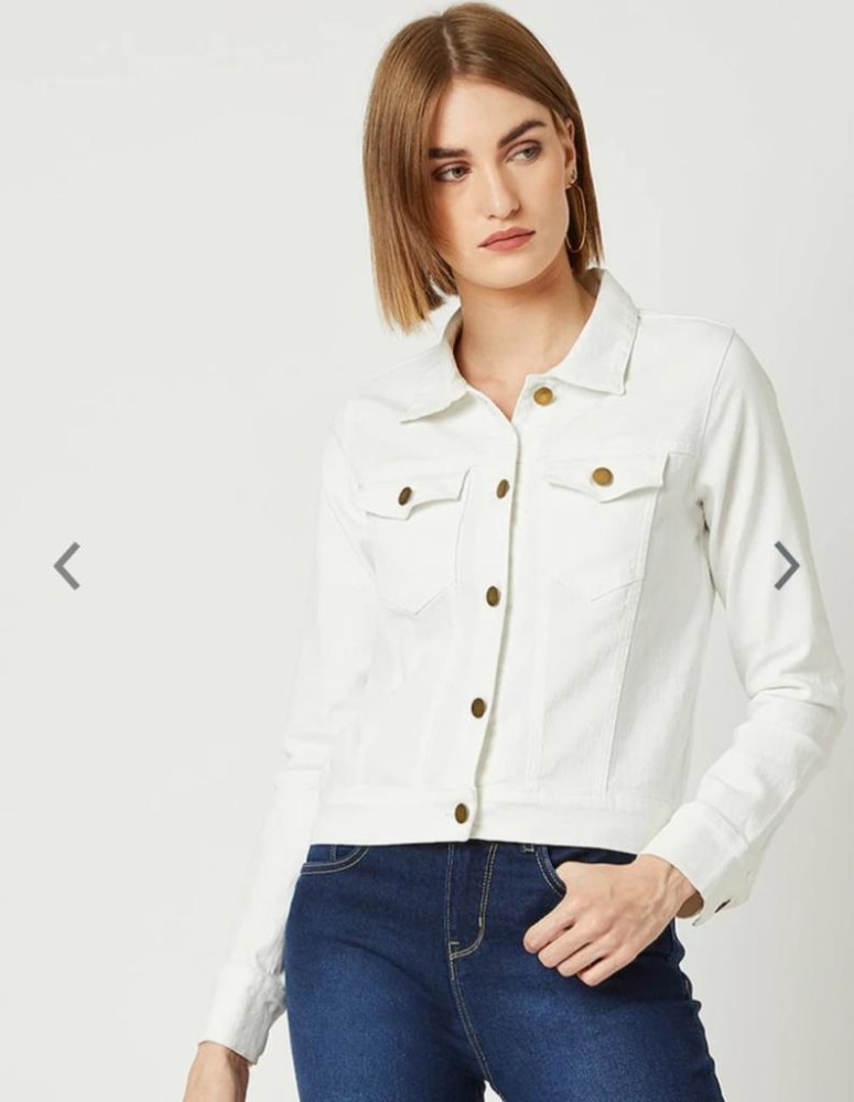 Fashion white denim jacket womens india