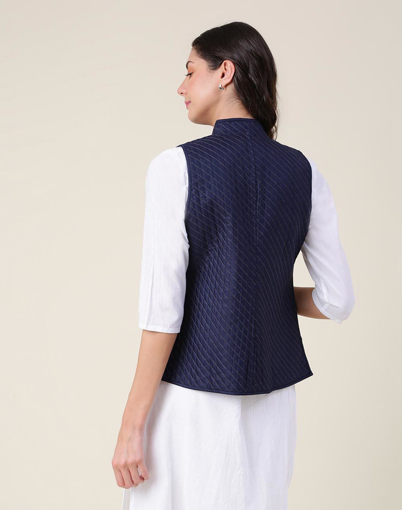 Fabindia Sleeveless Solid Women Jacket Buy Fabindia Sleeveless