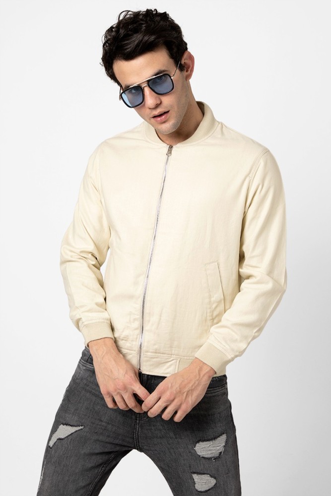 Cream bomber jacket clearance mens