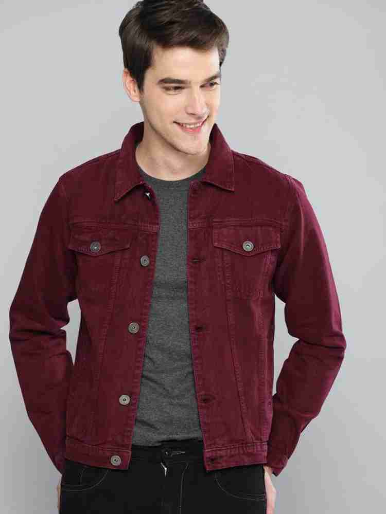 Denim shop jacket maroon