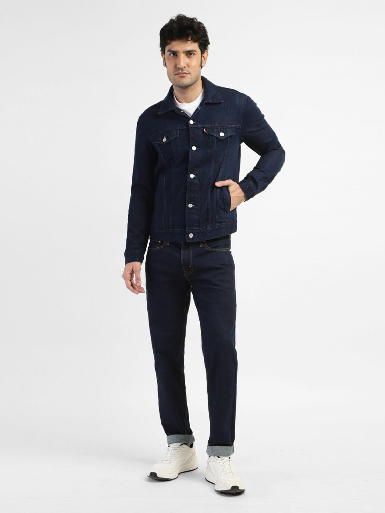 Levi's trucker jacket navy blazer best sale