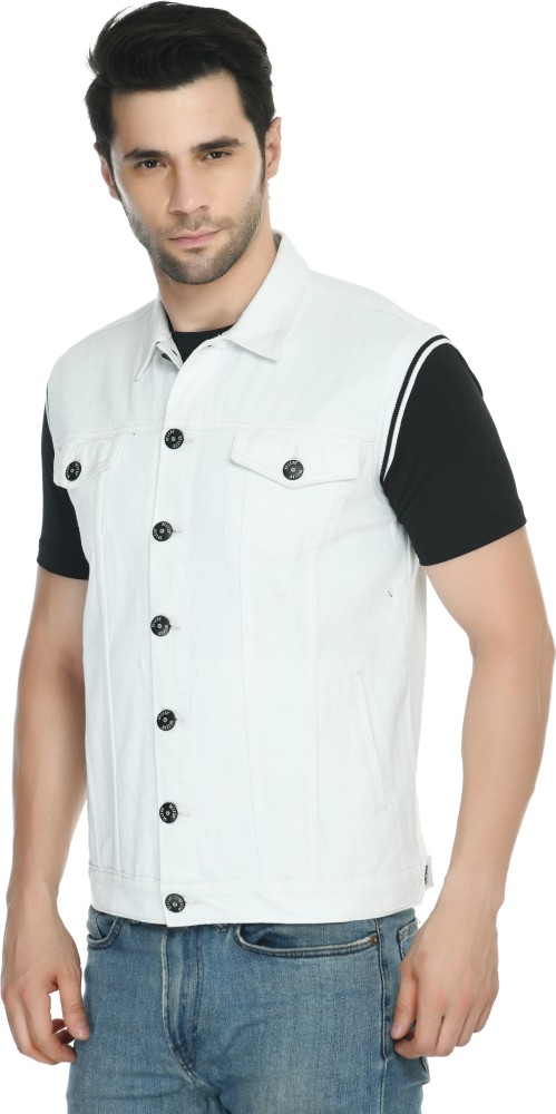 White denim vest on sale mens